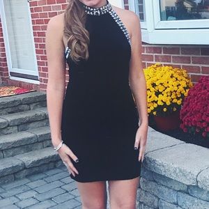 B Darlin Velvet Black Dress